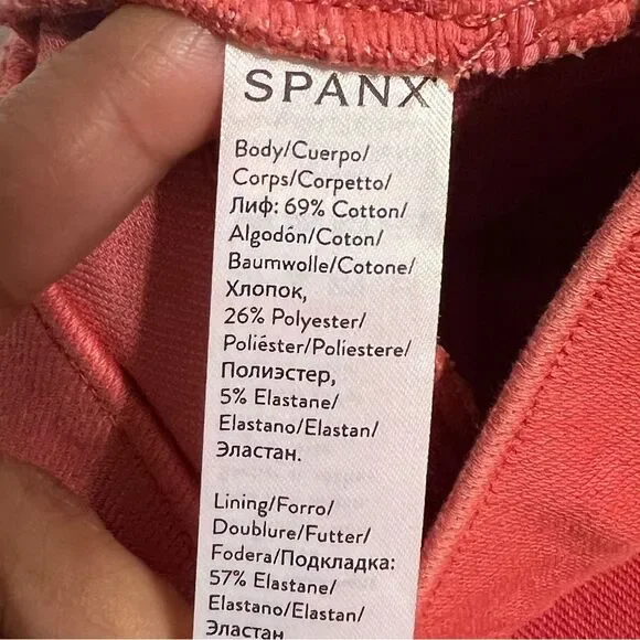 Spanx Pull On Mid Rise Burnt Orange Terracotta Skinny Jeggings Size XL - Picture 8 of 8